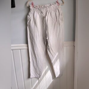 H&M Cream linen/viscose pants